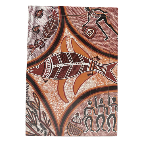 MILAYBUMA - Plato Aboriginal Art A3 Wooden Jigsaw Puzzle (48 piece) 