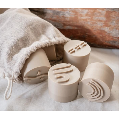 Aboriginal Symbols Eco Stampers (For Play Dough) - Natural Dough Cutters