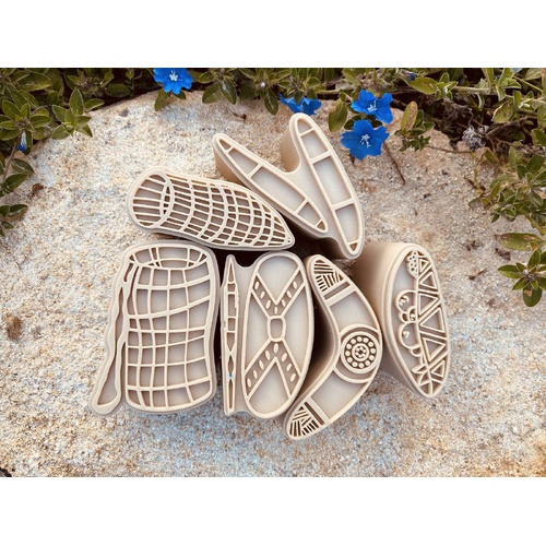 Aboriginal Tools Eco Stampers (For Play Dough) Natural Dough Cutters