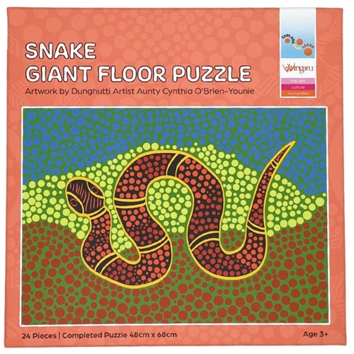 Wingaru Aboriginal Art Giant Floor Puzzle (24pce) - Snake