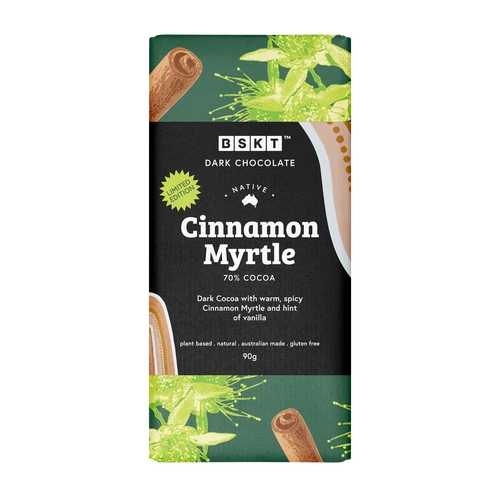 Cinnamon Myrtle [90g] - BSKT Vegan Dark Chocolate 