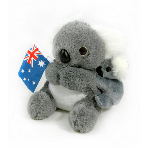 Plush Toy - Koala & Baby with Flag (21cm]
