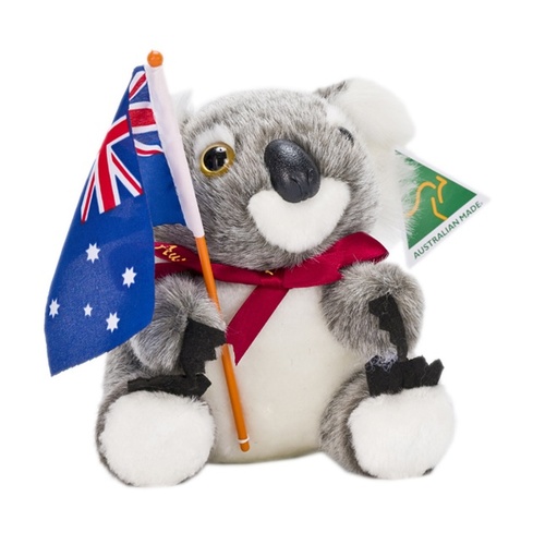 Australia Made Traditional Plush Toy - Koala (8") with AUS Flag
