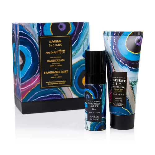 Martumili Aboriginal Art Desert Lime Fragrance Gift Set - Kalypa, Canning Stock Route Well 23