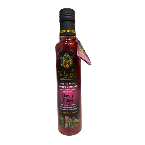 Ooray Plum infused Honey Vinegar [250ml] - Thiliarra Bush Organics