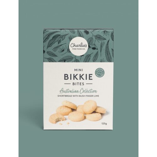 Charlies Fine Foods Mini Bikkie Bites - Shortbread with Fingerlime (125g)