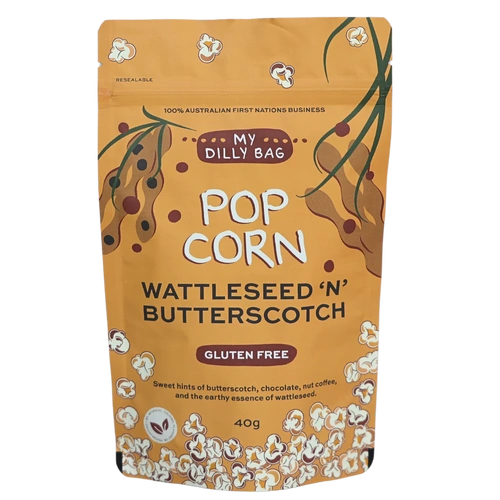 CLEARANCE - My Dilly Bag Wattleseed 'N' Butterscotch Popcorn (40g) [MAR 2026]