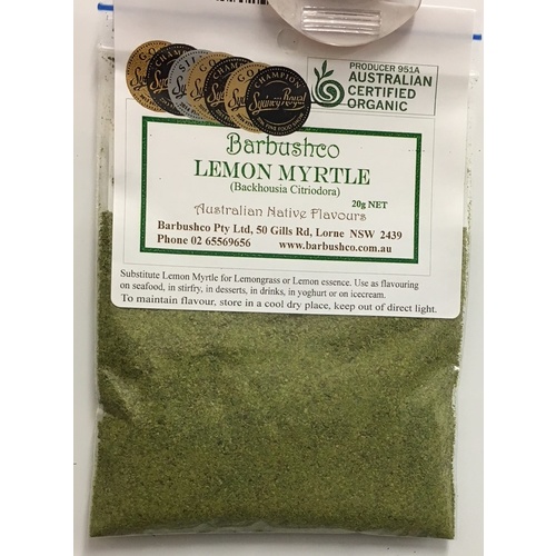 Barbushco Lemon Myrtle (ground) Native Spice - 100g