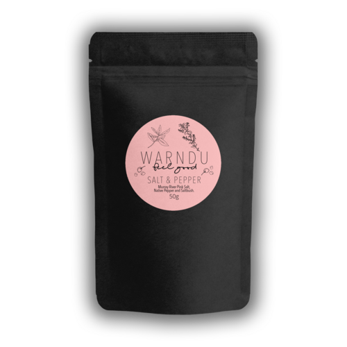 Warndu Salt & Pepper (Murray River Pink Salt, Native Pepper and Saltbush) 50g