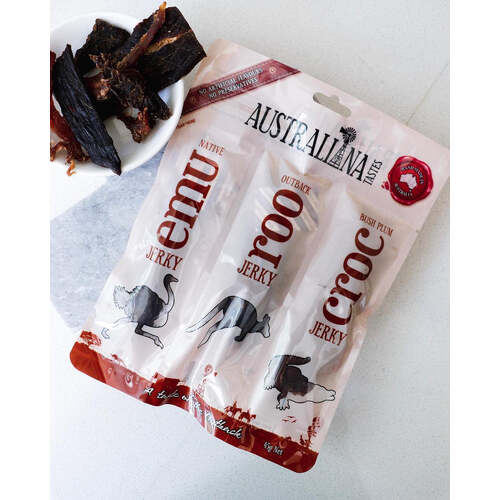 Australiana Tastes TRIPLE PACK Jerky (45g) ROO-EMU-CROC