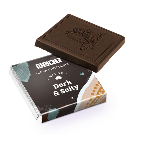 BSKT Vegan Dark Chocolate -Dark & Salty (Individually Wrapped  6 x 6g)