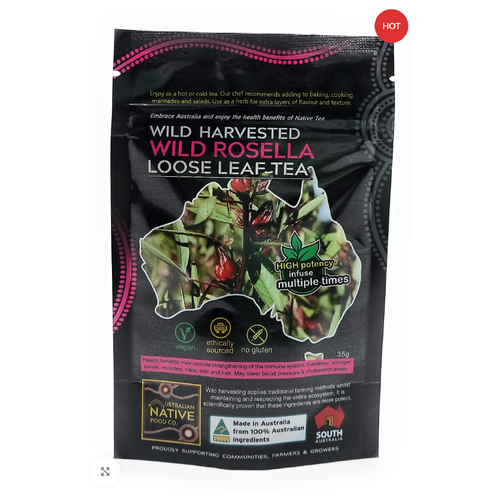 Australian Native Food Co Wild Harvested Loose Leaf Tea 35g | Wild Rosella (Hibiscus)