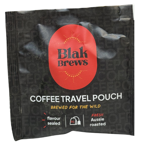 Blak Brews Single Foil Wrapped Coffee Travel Pouch (8g - medium roasted)