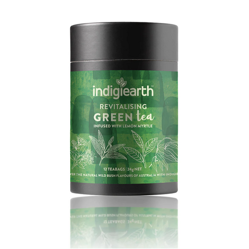 Indigiearth Revitalising Green Tea with Lemon Myrtle Tea Bags (x12) - 24g