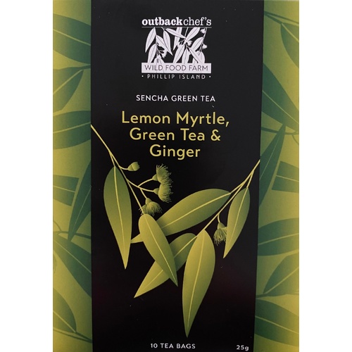 Wild Food Farm Native Teabags [10] - Lemon Myrtle, Green Tea & Ginger