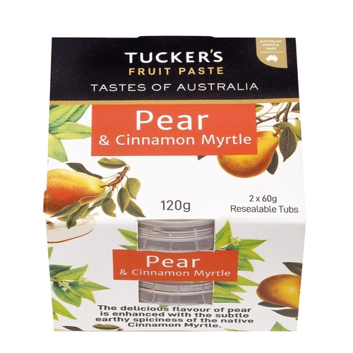 CLEARANCE - Tuckers Fruit Paste - Pear & Cinnamon Myrtle (2 x 60g) [FEB 2025]