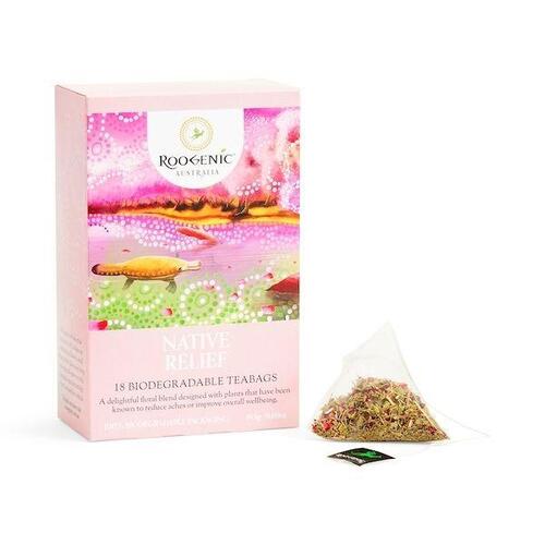 Roogenic Native Relief (Lemon Myrtle & Rose) Organic Tea - Teabags (18) 