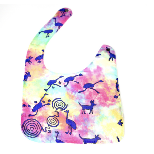 Better World Aboriginal Art - Baby Bib - Giant Emu Dreaming