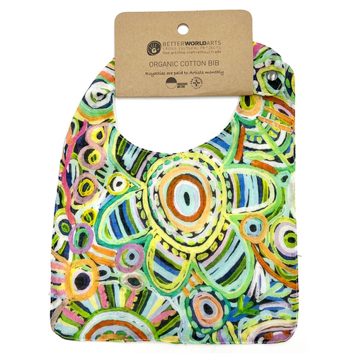 Better World Aboriginal Art - Baby Bib - Ramindjeri Ruwe Dreaming