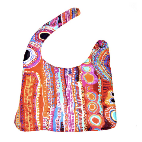 Better World Aboriginal Art - Baby Bib - Two Dogs Dreaming (2)