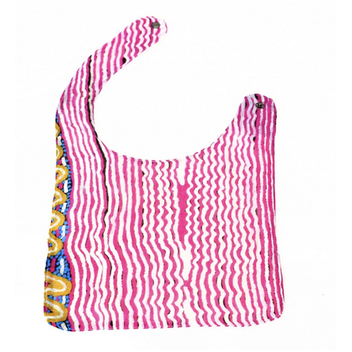 Better World Aboriginal Art - Baby Bib - Kunjanu (Rainbow Serpent)
