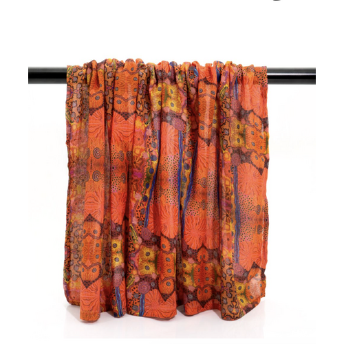 Better World Aboriginal Art - Muslin Wrap - Family and Country