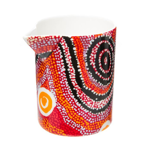 Warlukurlangu Aboriginal Art Fine Bone China Milk Jug/Creamer - Fire Dreaming