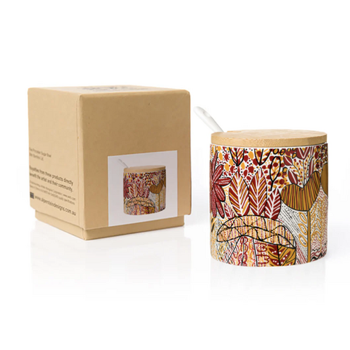 Jilamara Artists Aboriginal Art Fine Porcelain Sugar Bowl Set - Ningarti Mirrijini Kapiwarta