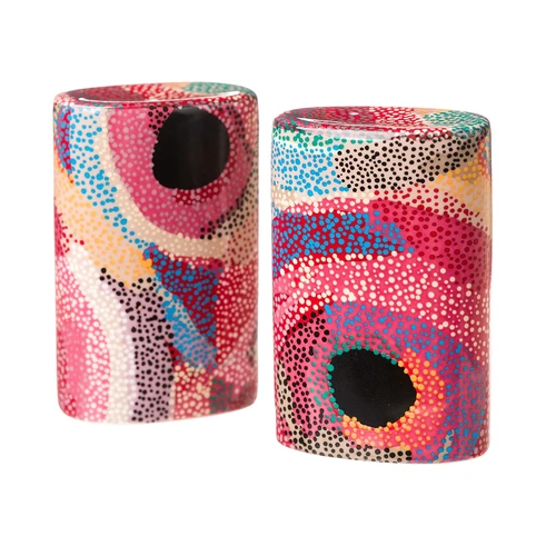 Martumili Aboriginal Art Fine Bone China Salt n Pepper Shakers - Punmu (Waterholes)