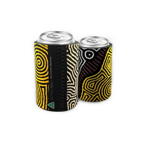 Bunabiri Aboriginal Art Neoprene Can Cooler - Fire Country