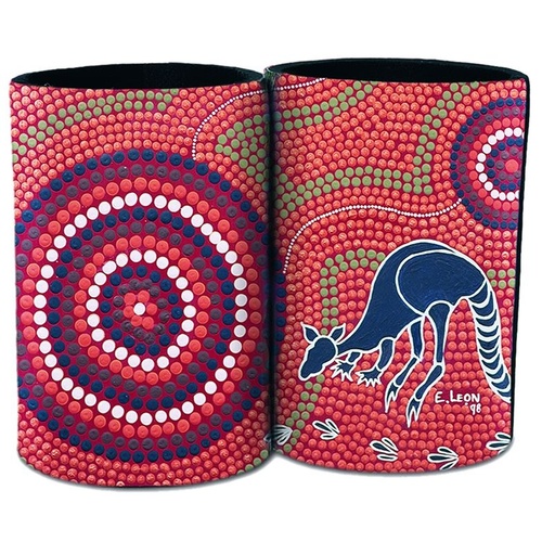 Tobwabba Aboriginal Art Neoprene Can Cooler - Kangaroos Feeding [1 only]