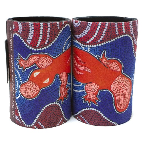 Tobwabba Aboriginal Art Neoprene Can Cooler - Platypus