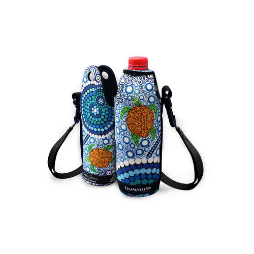 Bunabiri Aboriginal Art Neoprene Water Bottle Cooler - Colours of the Reef