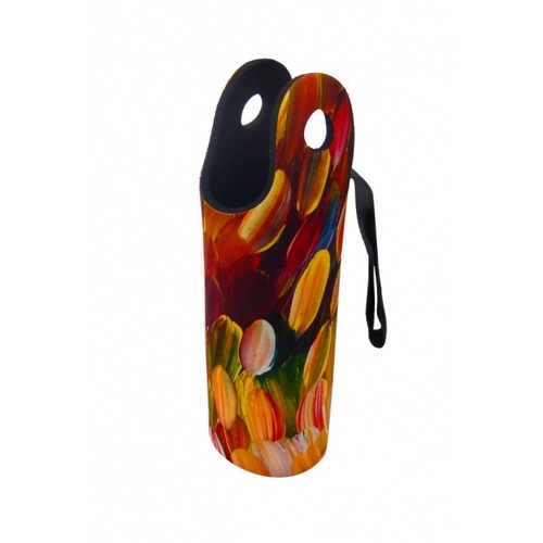 Utopia Aboriginal Art Neoprene Water Bottle Cooler - Leaves (Multi)