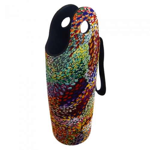 Utopia Aboriginal Art Neoprene Water Bottle Cooler - Firesparks