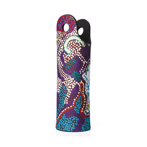 Papulankutja Aboriginal Art Neoprene Water Bottle Cooler - the Two Magic Men