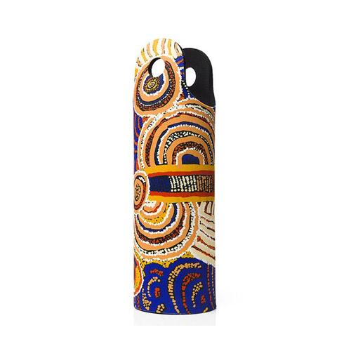 Papulankutja Aboriginal Art Neoprene Water Bottle Cooler - Multju