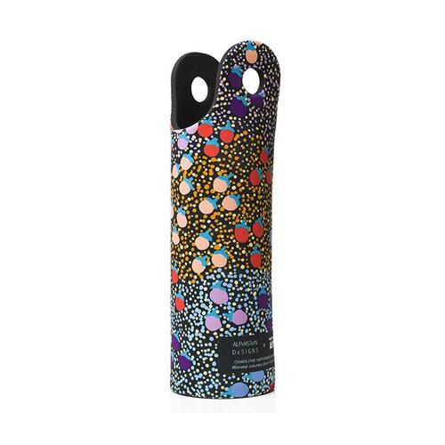 Warlukurlangu Aboriginal Art Neoprene Water Bottle Cooler - Bush Tomato Dreaming