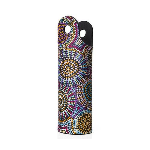 Warlukurlangu Aboriginal Art Neoprene Water Bottle Cooler - Edible Fungus Dreaming