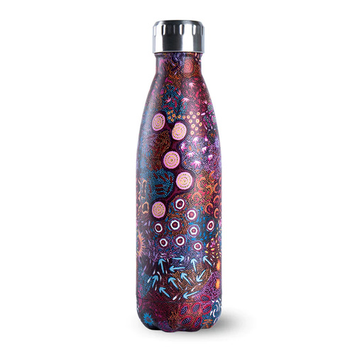 Koh Living Aboriginal Art Stainless Steel Water Bottle (500ml) - Women's Dreaming