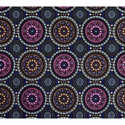 Bush Berry (Blue) - Aboriginal design Fabric