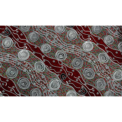 Bush Camp (Red) - Aboriginal design Fabric