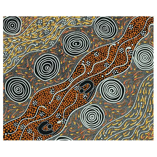 Bush Camp (Yellow) - Aboriginal design Fabric