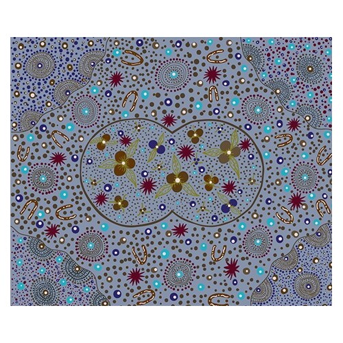 Bush Food Dreaming (Mint) - Aboriginal design Fabric