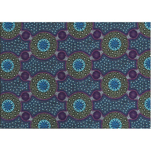 Bush Flowers (Purple) - Aboriginal design Fabric
