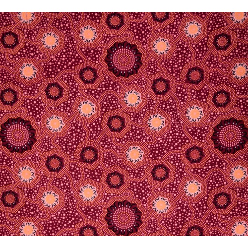 Camping Ground (Magenta) - Aboriginal design Fabric