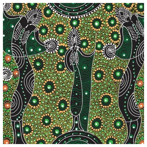Dancing Spirit [Green] - Aboriginal design Fabric