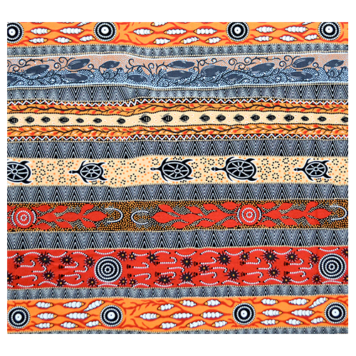 Dreaming In One (Flame Orange) - Aboriginal design Fabric