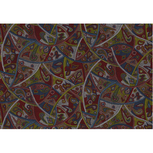 Looking Around (Red) - Aboriginal design Fabric
