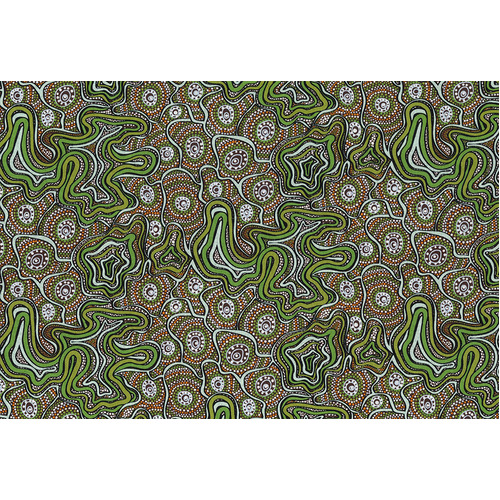 Meteors (Green) - Aboriginal design Fabric